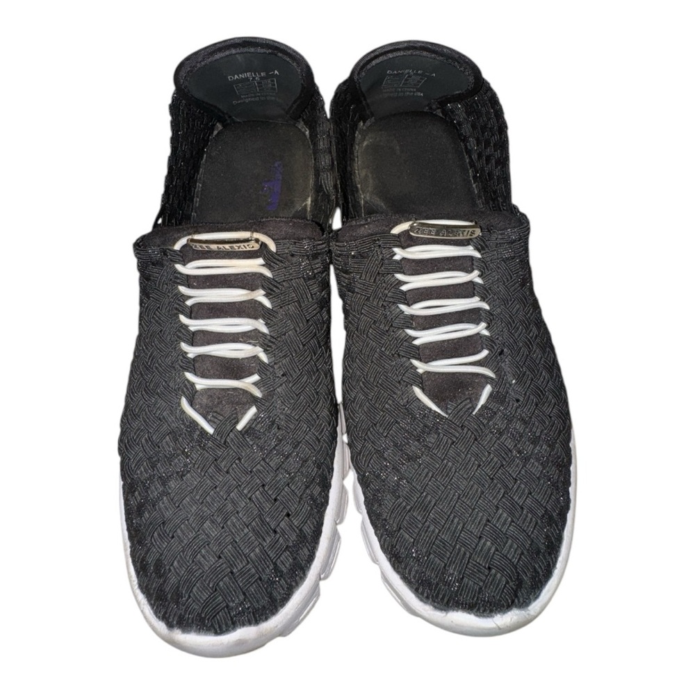 Zee Alexis Kirby Black Woven Slip On Sneaker Sz 7.5